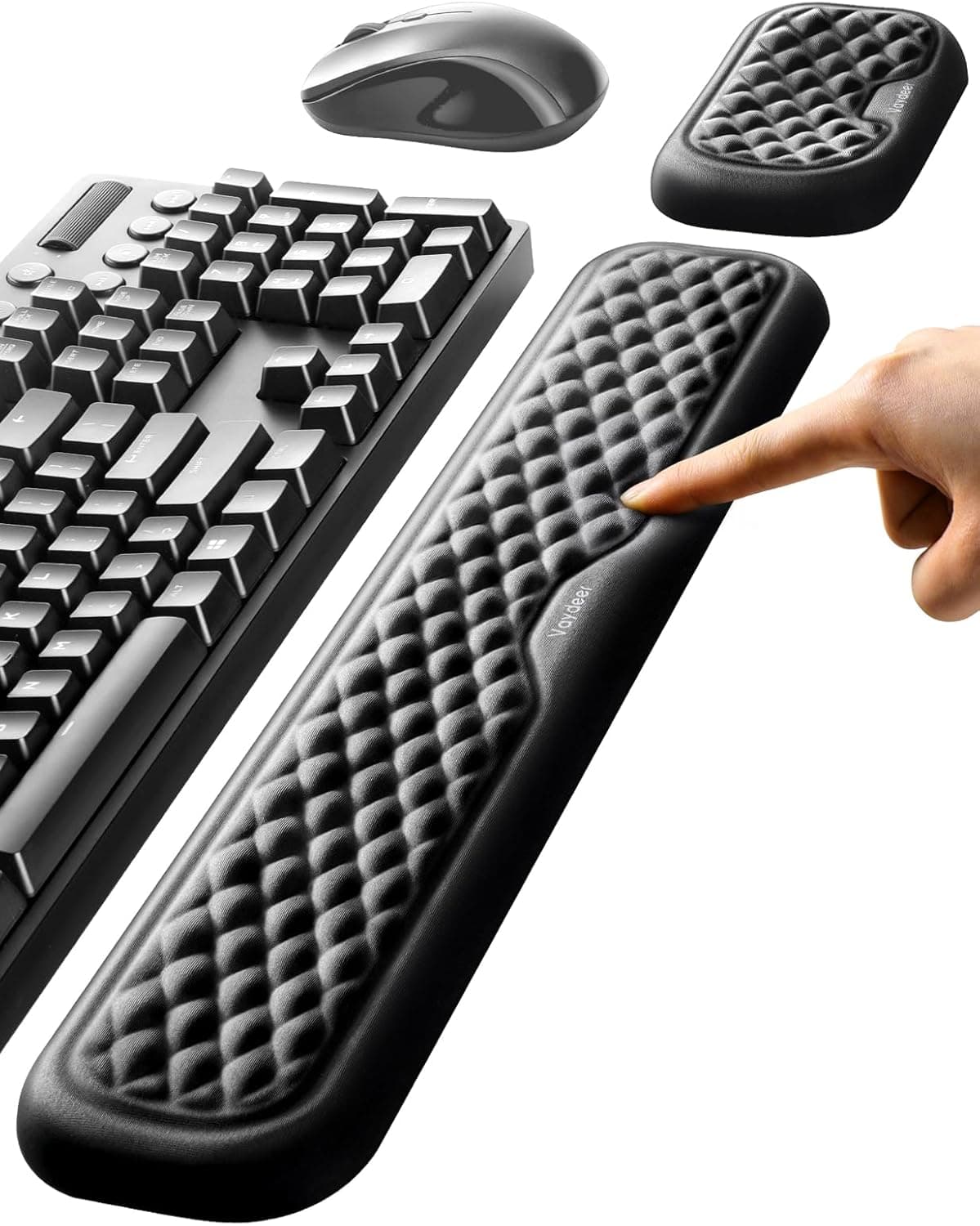 Vaydeer Wrist Rest for Keyboard and Mouse, Soft Memory Foam Ergonomic Support Pad